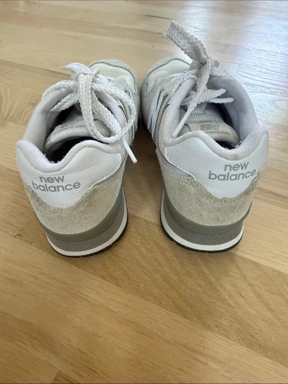New Balance Light Beige & White Retro Runner Sneakers